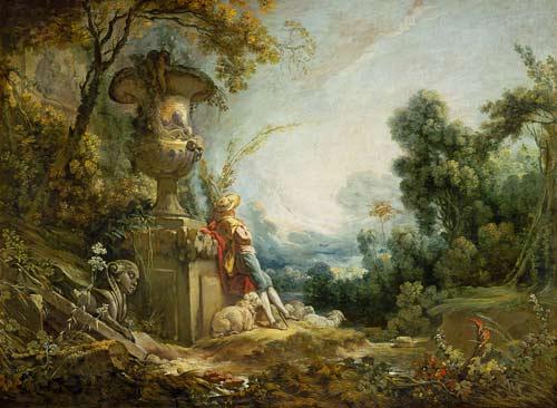 Francois Boucher Pastorale ou Jeune berger dans un paysage oil painting picture